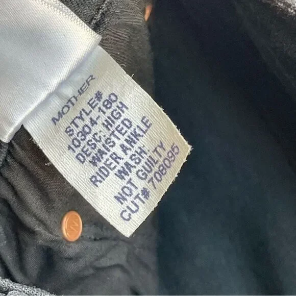 MOTHER the high waisted rider ankle jeans in not guilty size 25